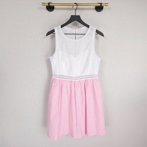 Lilly Pulitzer 10 Havana Pink Yarn Dye Seersucker Sleeveless Alivia Mini Dress